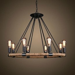 Traditionelle klassische rustikale Lodge Vintage Retro Country Malerei Metall Pendelleuchte