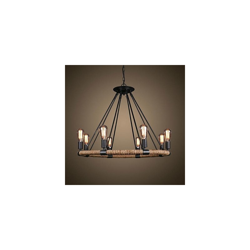 Traditionelle klassische rustikale Lodge Vintage Retro Country Malerei Metall Pendelleuchte