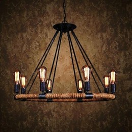 Traditionelle klassische rustikale Lodge Vintage Retro Country Malerei Metall Pendelleuchte