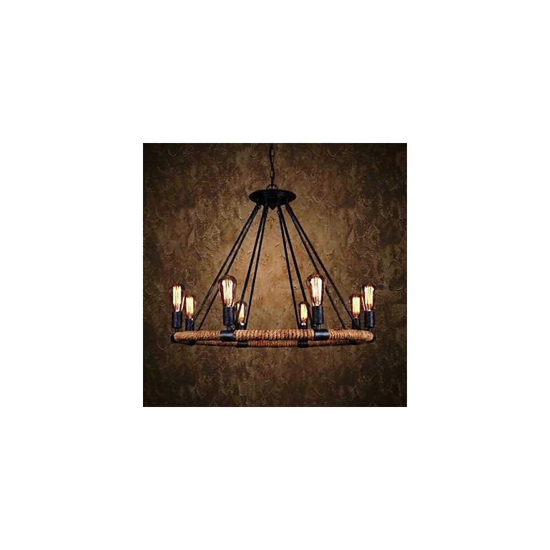 Traditionelle klassische rustikale Lodge Vintage Retro Country Malerei Metall Pendelleuchte