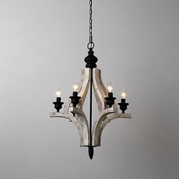 Vintage Malerei Feature Mini Stil Holz Bambus Kronleuchter Lampe die Dekorieren Pendelleuchte