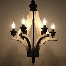 Vintage Malerei Feature Mini Stil Holz Bambus Kronleuchter Lampe die Dekorieren Pendelleuchte