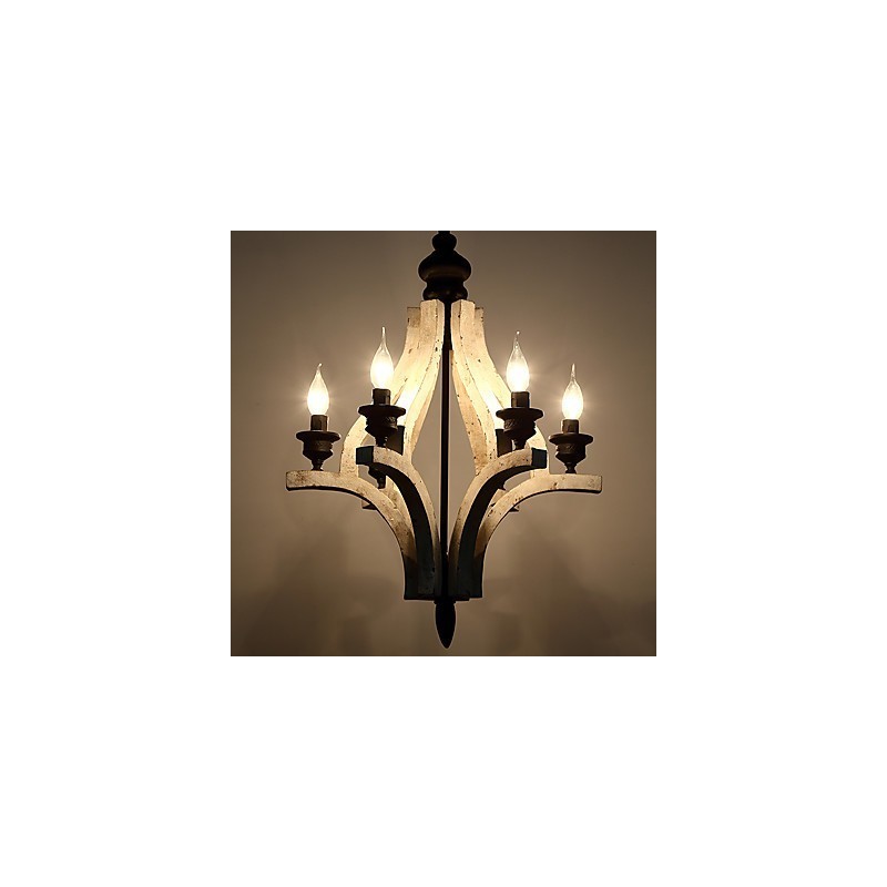 Vintage Malerei Feature Mini Stil Holz Bambus Kronleuchter Lampe die Dekorieren Pendelleuchte