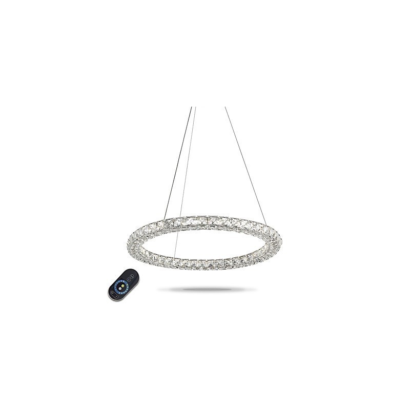 Moderne Ring Kristall Pendelleuchte Kristall Kronleuchter Deckenleuchte Innenleuchten Leuchten Dimmbar mit Fernbedienung