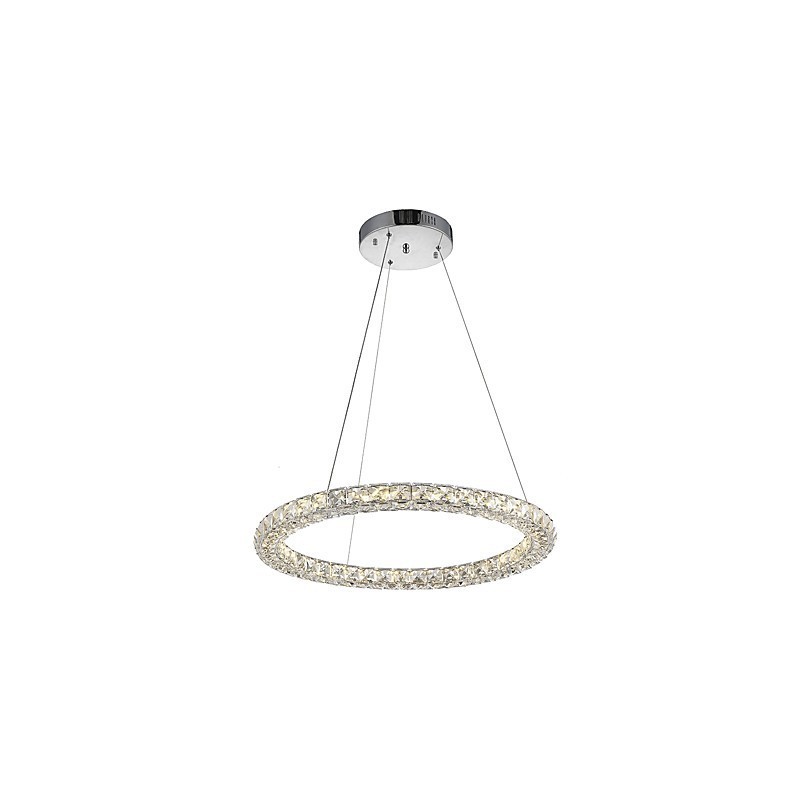 Moderne Ring Kristall Pendelleuchte Kristall Kronleuchter Deckenleuchte Innenleuchten Leuchten Dimmbar mit Fernbedienung