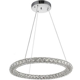 Moderne Ring Kristall Pendelleuchte Kristall Kronleuchter Deckenleuchte Innenleuchten Leuchten Dimmbar mit Fernbedienung