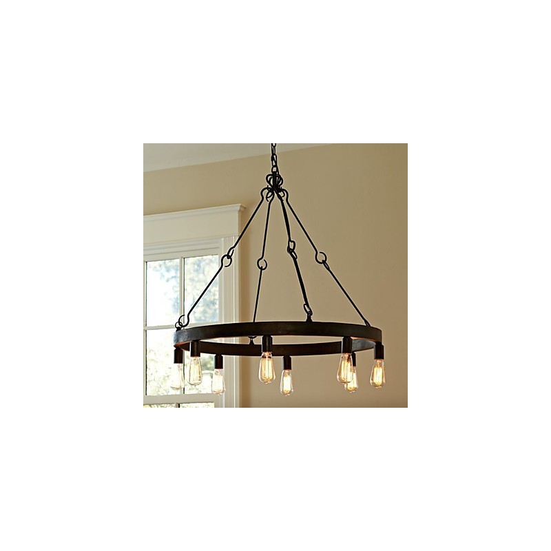 Pendelleuchte aus Eisen im Retro-Stil mit 8 Lichtern