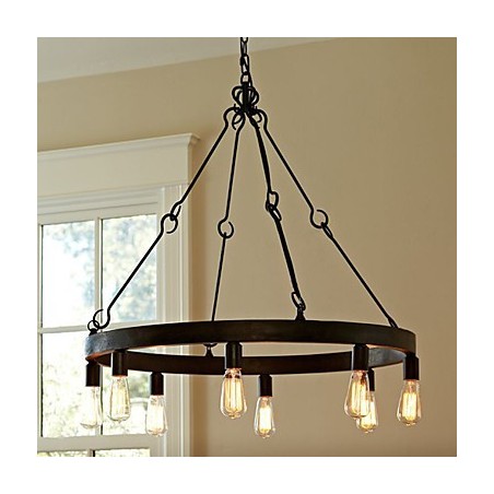 Pendelleuchte aus Eisen im Retro-Stil mit 8 Lichtern Pendelleuchte aus Eisen im Retro-Stil mit 8 Lichtern