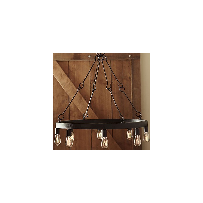 Pendelleuchte aus Eisen im Retro-Stil mit 8 Lichtern