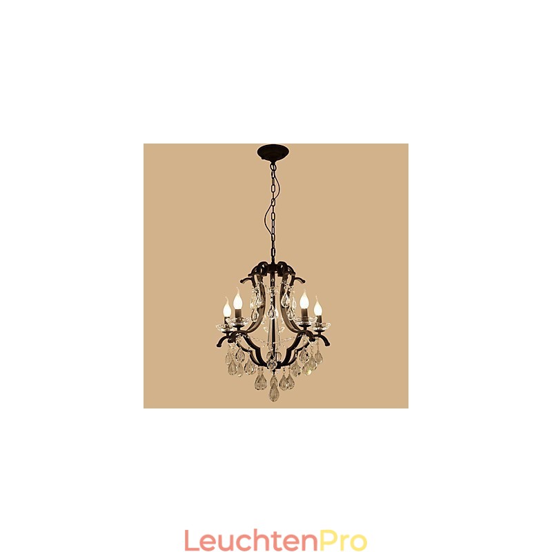 5 Lichter Kristall Kronleuchter Modern Zeitgenössisch Traditionell Klassisch Rustikal Lodge Vintage Retro Laterne Trommel Land Malerei