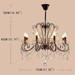 8 Lichter Kristall Kronleuchter Modern Zeitgenössisch Traditionell Klassisch Rustikal Lodge Vintage Retro