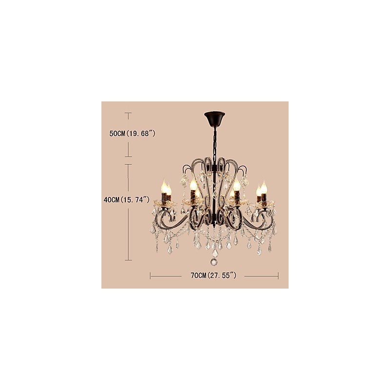8 Lichter Kristall Kronleuchter Modern Zeitgenössisch Traditionell Klassisch Rustikal Lodge Vintage Retro