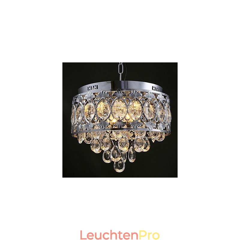 Eleganter moderner transparenter Kristall-Kronleuchter mit 4 Lichtern