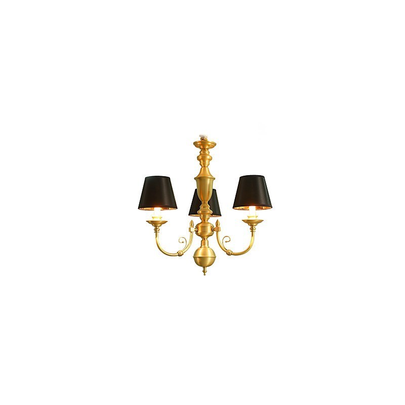 Kronleuchter, traditionell, klassisch, Landhausstil, Messing, Metall, 3 Glühbirnen