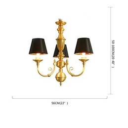 Kronleuchter, traditionell, klassisch, Landhausstil, Messing, Metall, 3 Glühbirnen