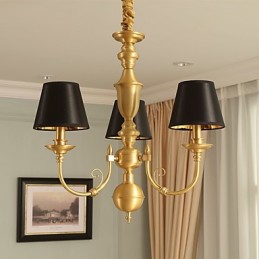 Kronleuchter, traditionell, klassisch, Landhausstil, Messing, Metall, 3 Glühbirnen