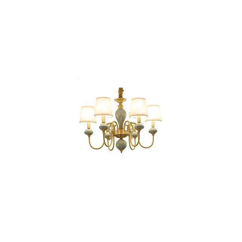 Kronleuchter, traditionell, klassisch, Landhausstil, Messing, Metall, 6 Glühbirnen