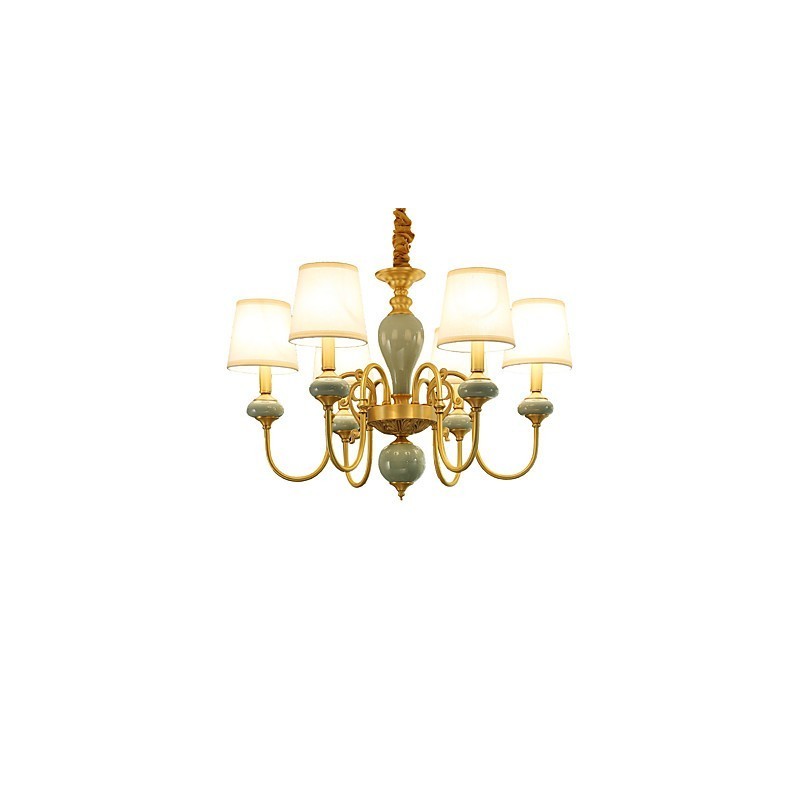 Kronleuchter, traditionell, klassisch, Landhausstil, Messing, Metall, 6 Glühbirnen