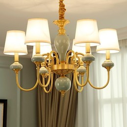 Kronleuchter, traditionell, klassisch, Landhausstil, Messing, Metall, 6 Glühbirnen