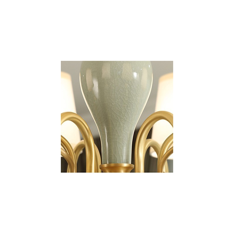 Kronleuchter, traditionell, klassisch, Landhausstil, Messing, Metall, 6 Glühbirnen