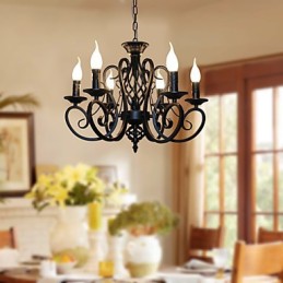 Kronleuchter im europäischen Stil, Esszimmerbeleuchtung, einfache Originalität, innovative Kerzen, 6 Lichter