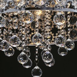 4 Lichter Sonnenblumen K9 Transparent Kristall Kronleuchter