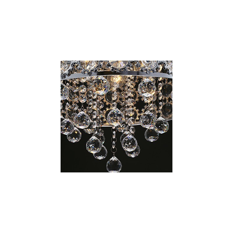 4 Lichter Sonnenblumen K9 Transparent Kristall Kronleuchter