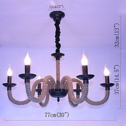 Loft Industrie Wind Vintage Eisen Lampen Geschäfte Kronleuchter Seil Kronleuchter Lichter