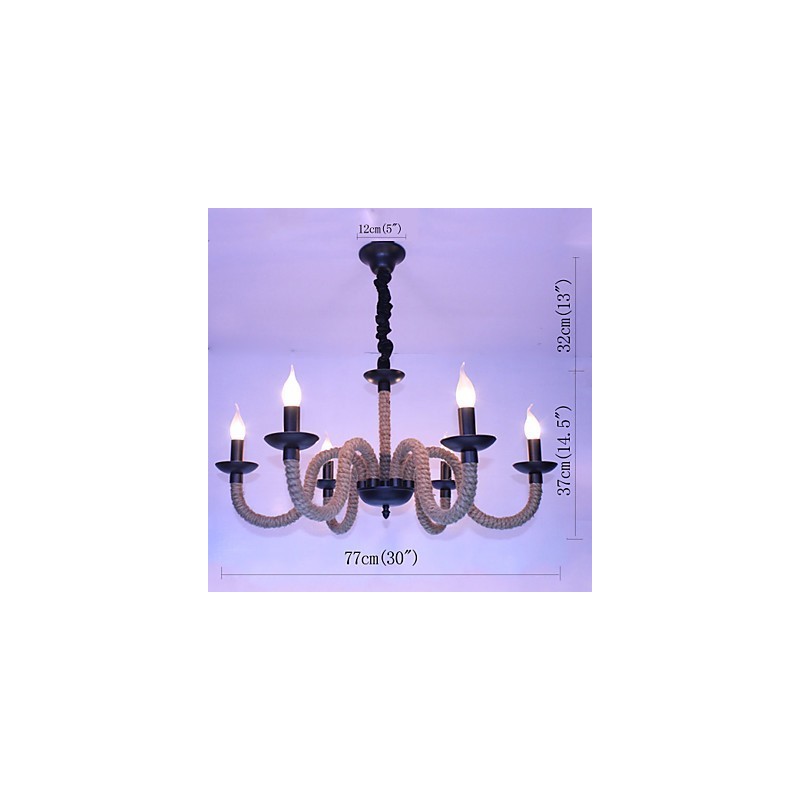 Loft Industrie Wind Vintage Eisen Lampen Geschäfte Kronleuchter Seil Kronleuchter Lichter