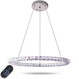 Moderne Ring Kristall Pendelleuchte Moderne Kristall Kronleuchter Deckenleuchte Innenleuchten Dimmbar mit Fernbedienung