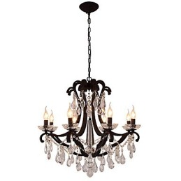 8 Lichter Kristall Kronleuchter Modern Zeitgenössisch Traditionell Klassisch Rustikal Lodge Vintage Retro Laterne Trommel Land Malerei