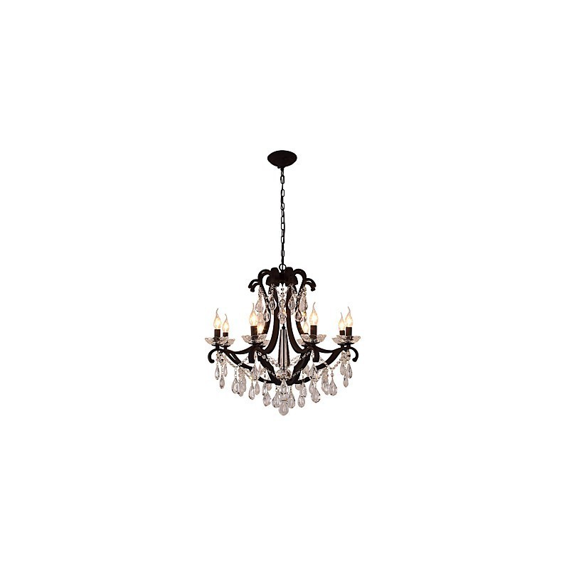 8 Lichter Kristall Kronleuchter Modern Zeitgenössisch Traditionell Klassisch Rustikal Lodge Vintage Retro Laterne Trommel Land Malerei
