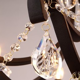 8 Lichter Kristall Kronleuchter Modern Zeitgenössisch Traditionell Klassisch Rustikal Lodge Vintage Retro Laterne Trommel Land Malerei