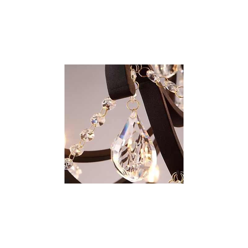 8 Lichter Kristall Kronleuchter Modern Zeitgenössisch Traditionell Klassisch Rustikal Lodge Vintage Retro Laterne Trommel Land Malerei