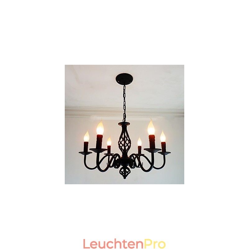Künstlerisch schick und modern, andere Funktionen für Kerzenstil, Metall, für den Innenbereich, 6 Glühbirnen, Kronleuchter