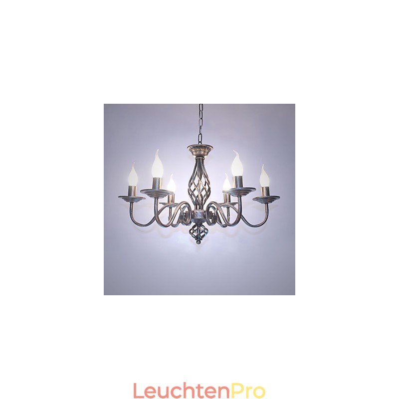 Künstlerisch schick und modern, andere Funktionen für Kerzenstil, Metall, für den Innenbereich, 6 Glühbirnen, Kronleuchter