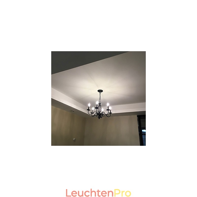 Künstlerisch schick und modern, andere Funktionen für Kerzenstil, Metall, für den Innenbereich, 6 Glühbirnen, Kronleuchter