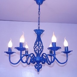 Künstlerisch schick und modern, andere Funktionen für Kerzenstil, Metall, für den Innenbereich, 6 Glühbirnen, Kronleuchter