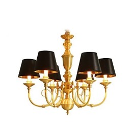 Kronleuchter, traditionell, klassisch, Landhausstil, Messing, Metall, 6 Glühbirnen