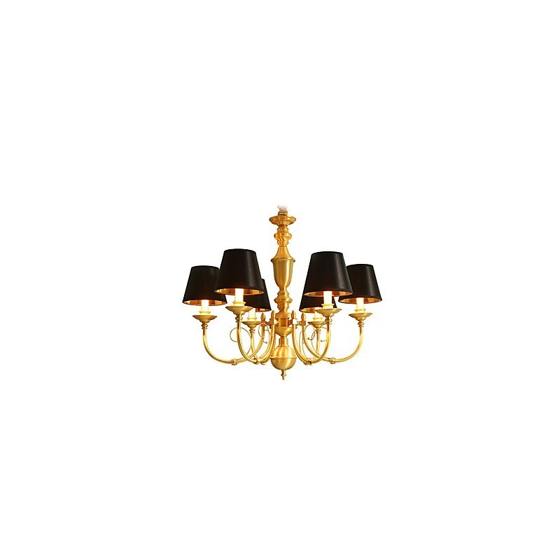 Kronleuchter, traditionell, klassisch, Landhausstil, Messing, Metall, 6 Glühbirnen