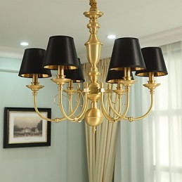 Kronleuchter, traditionell, klassisch, Landhausstil, Messing, Metall, 6 Glühbirnen