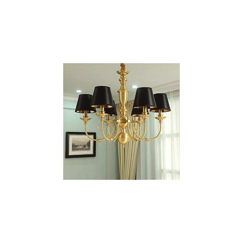 Kronleuchter, traditionell, klassisch, Landhausstil, Messing, Metall, 6 Glühbirnen