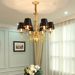 Kronleuchter, traditionell, klassisch, Landhausstil, Messing, Metall, 6 Glühbirnen