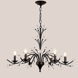 6 Lichter Kristall Kronleuchter Modern Zeitgenössisch Traditionell Klassisch Vintage Retro Country Malerei Feature