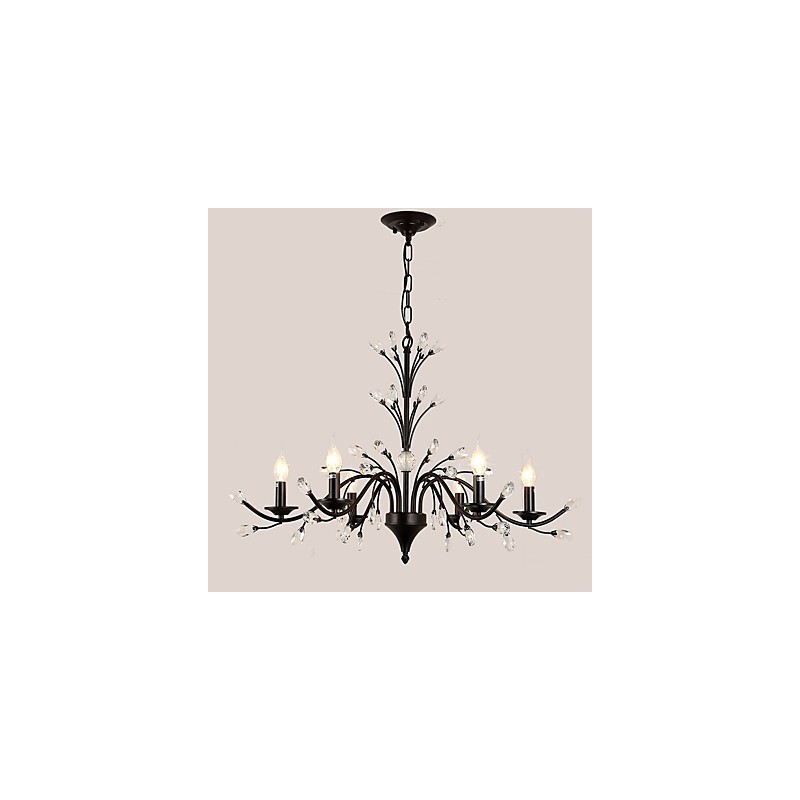 6 Lichter Kristall Kronleuchter Modern Zeitgenössisch Traditionell Klassisch Vintage Retro Country Malerei Feature