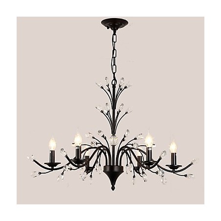 6 Lichter Kristall Kronleuchter Modern Zeitgenössisch Traditionell Klassisch Vintage Retro Country Malerei Feature 6 Lichter Kristall Kronleuchter Modern Zeitgenössisch Traditionell Klassisch Vintage Retro Country Malerei Feature