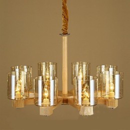 Mode Pendelleuchte Tisch Holz Glasabdeckung