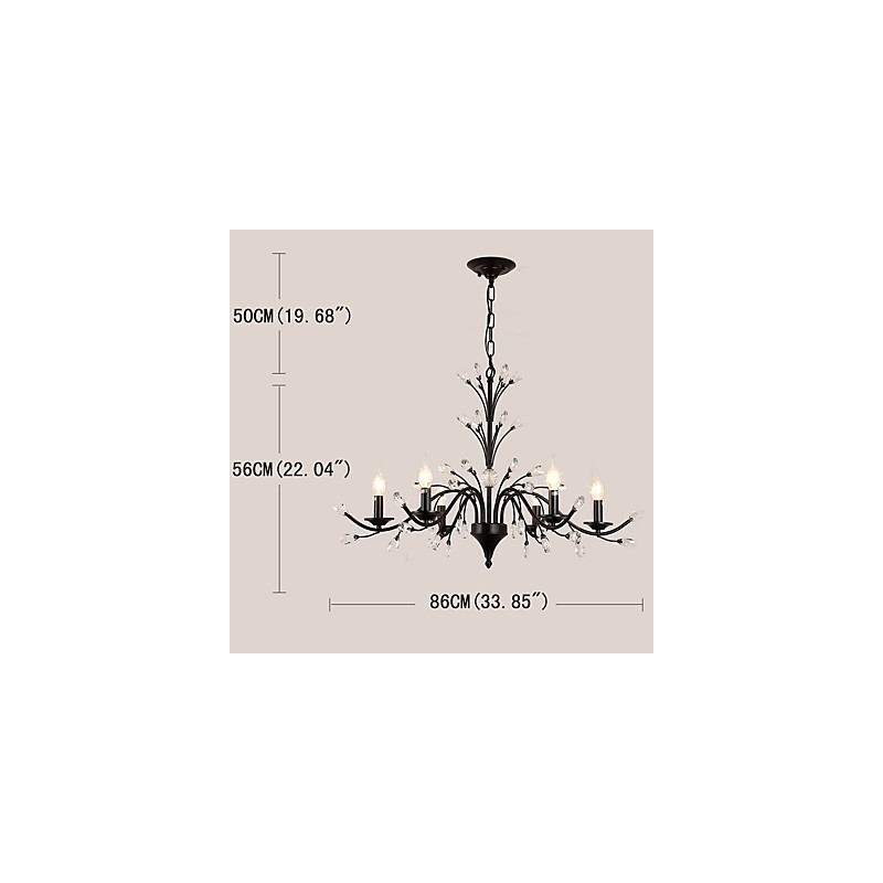 6 Lichter Kristall Kronleuchter Modern Zeitgenössisch Traditionell Klassisch Vintage Retro Country Malerei Feature