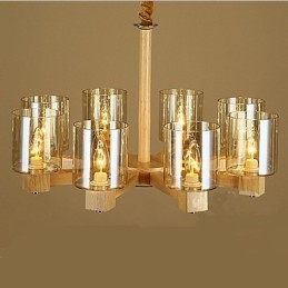 Mode Pendelleuchte Tisch Holz Glasabdeckung