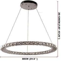 Ring Kristall Pendelleuchte Moderne Kristall Kronleuchter Deckenleuchten Innenleuchten Dimmbar mit Fernbedienung